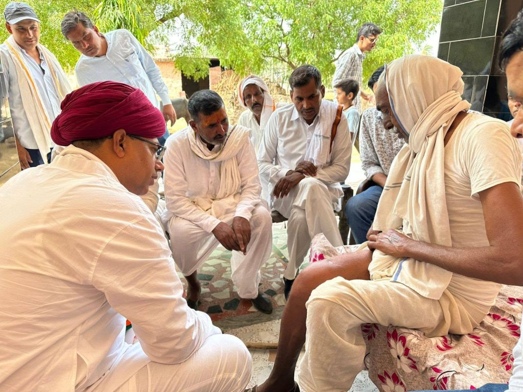 Meeting with community leaders to discuss key issues.